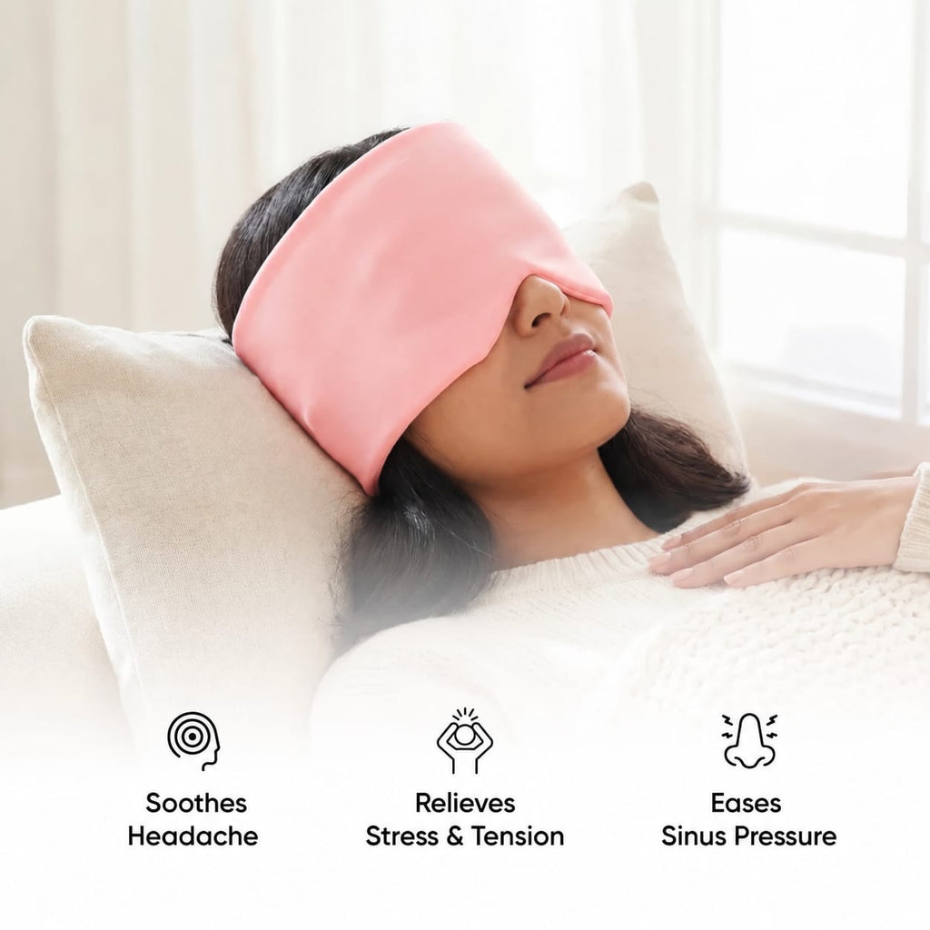 Reusable Stress Pain Reliever - Hot & Cold Therapy Head Wrap for Headache, Tension & Eye Strain