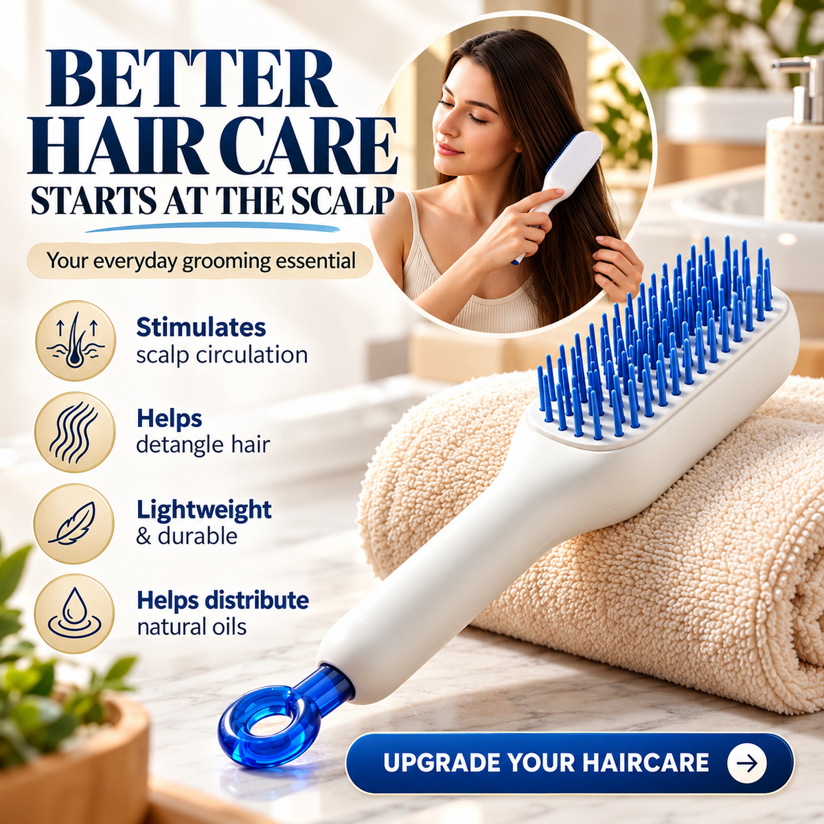 Self Cleaning Anti Static Scalp Massager Comb - Hair growth Instigator